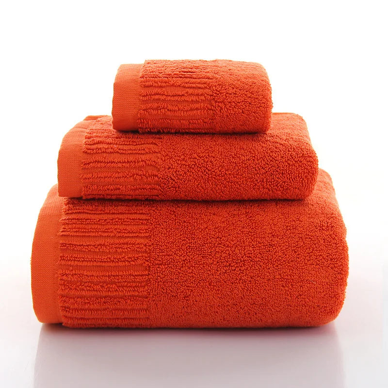 100% Cotton Thick Bath Towel Set (Hand Towel, Face Towel & Bath Towels) 10 olors