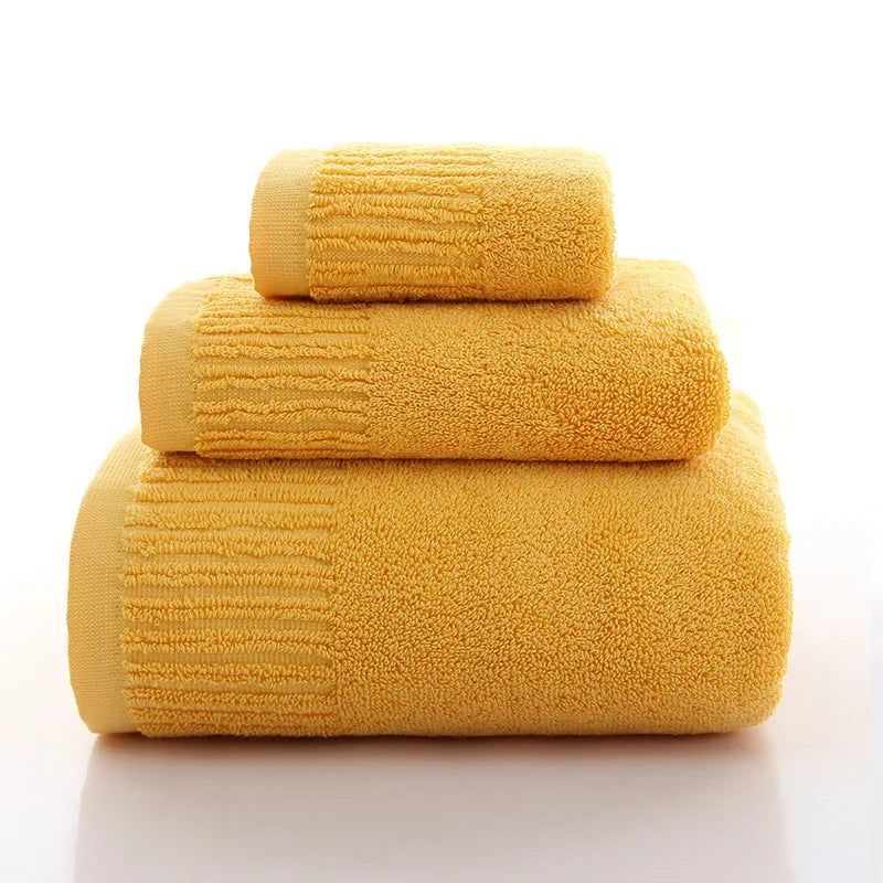 100% Cotton Thick Bath Towel Set (Hand Towel, Face Towel & Bath Towels) 10 olors