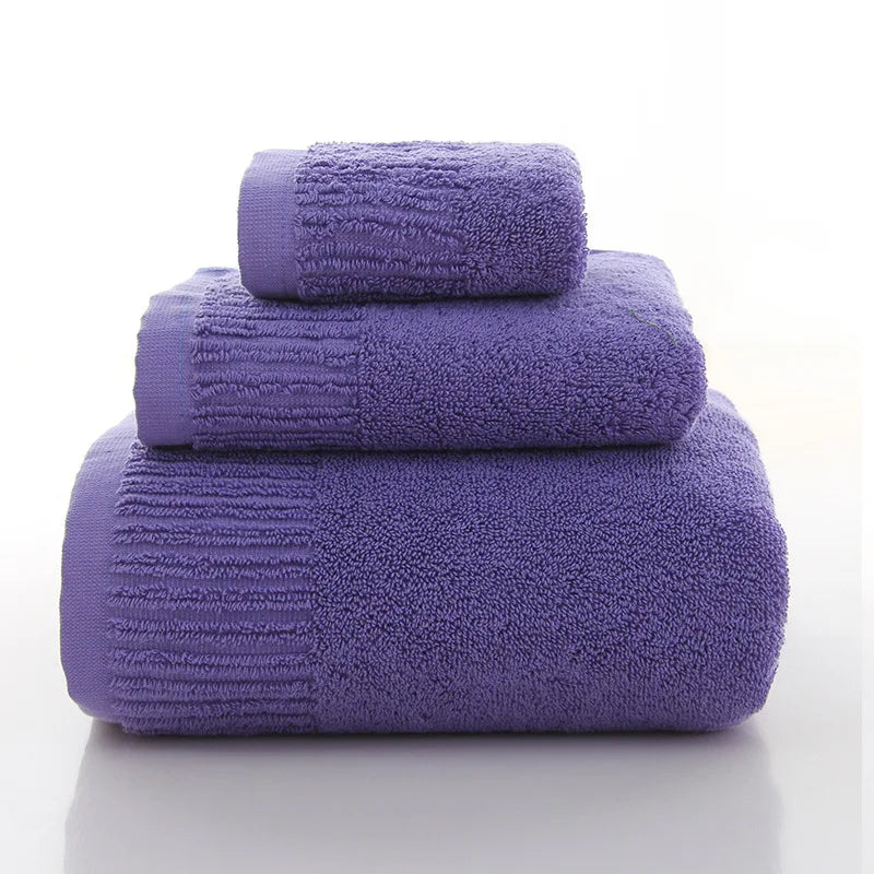 100% Cotton Thick Bath Towel Set (Hand Towel, Face Towel & Bath Towels) 10 olors