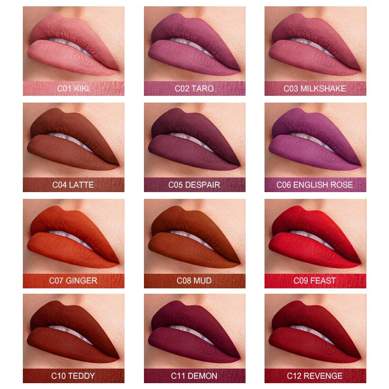 IMAGIC - Waterproof Matte Lip Gloss (12 Colors)