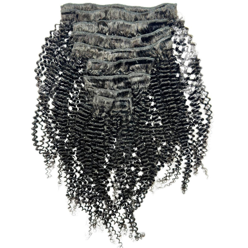 Private Label - Jerry Curl Clip-In 100% Human Hair Extensions