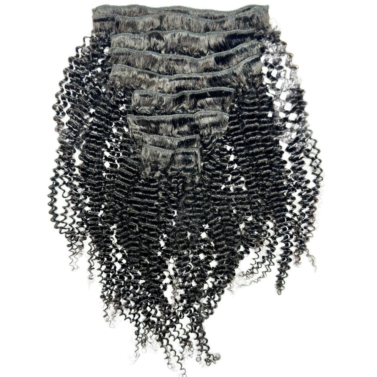 Private Label - Jerry Curl Clip-In 100% Human Hair Extensions