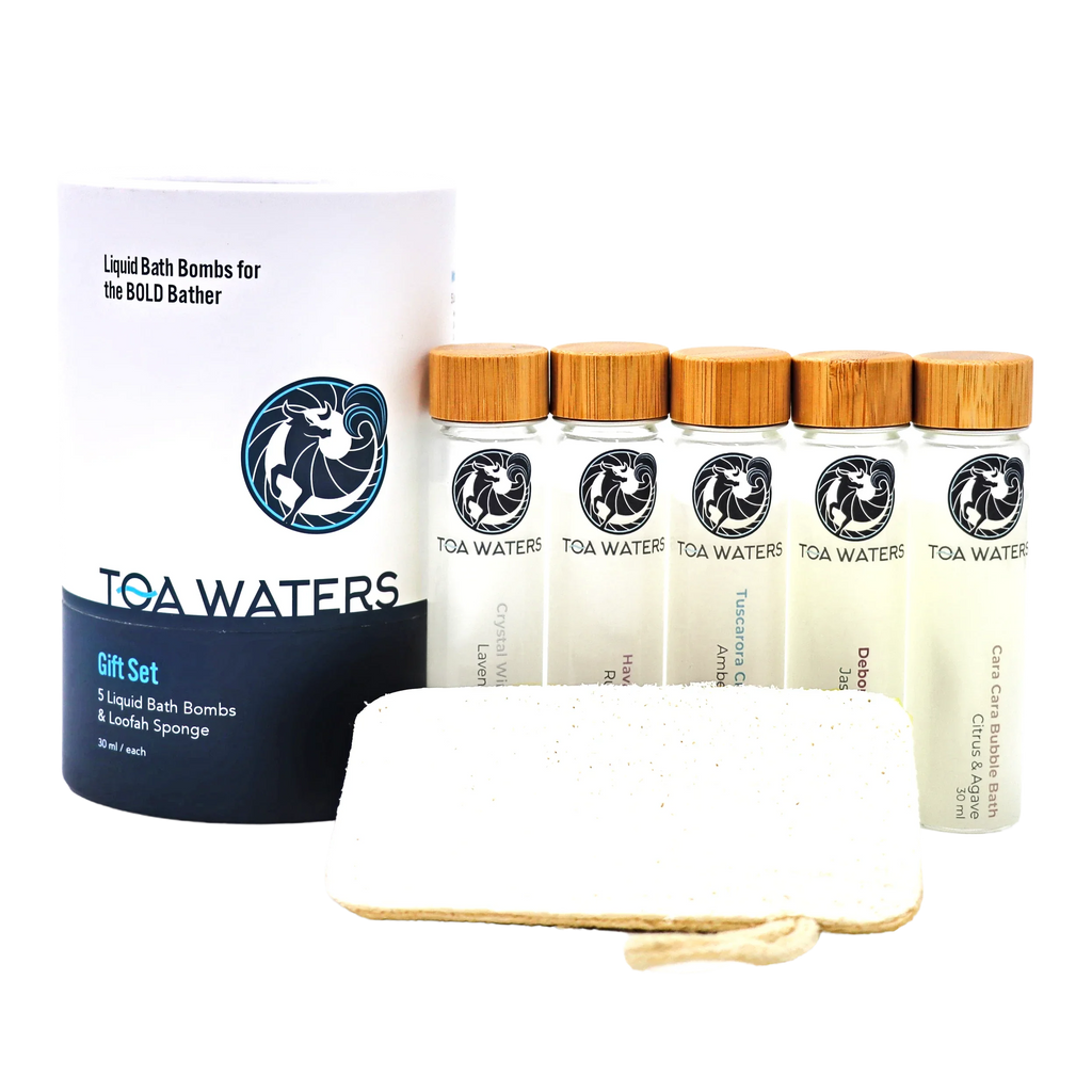 TOA Waters - Liquid Bath Bombs and Loofah Sponge Gift Set