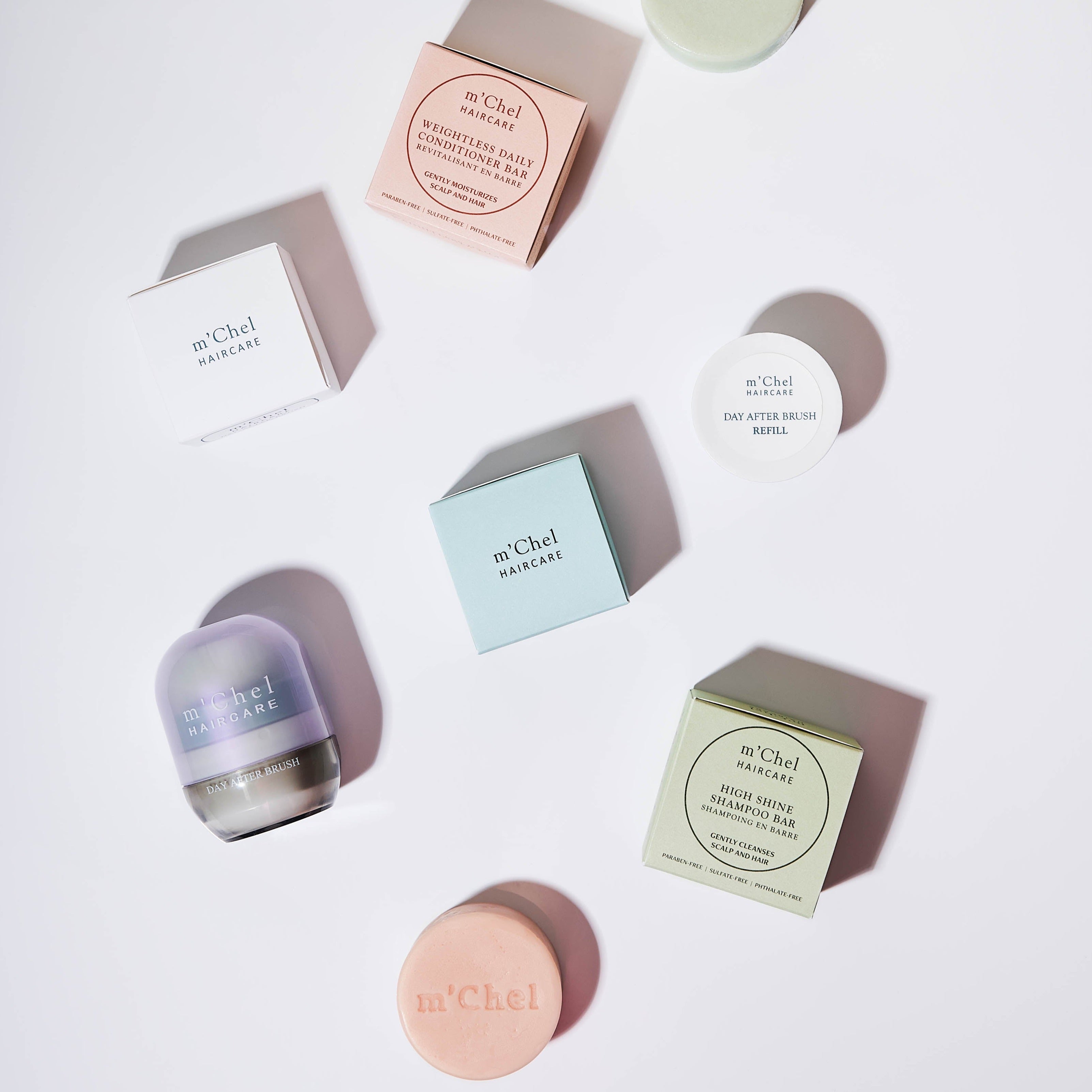 m’Chel Haircare - Day After Brush + Refill + Bars Bundle