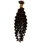 Private Label - Medium Brown Deep Wave Color 4 Bulk 100% Human Braiding Hair