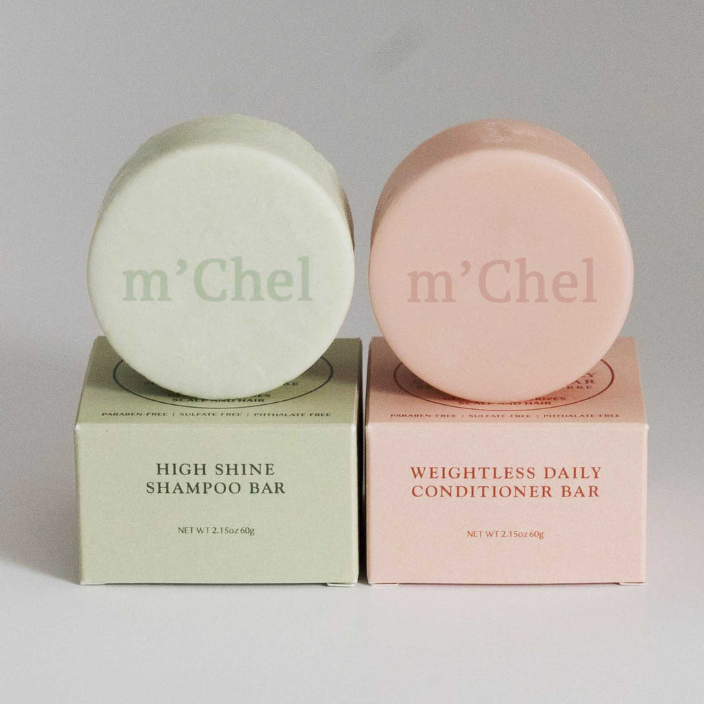 m’Chel - High Shine Shampoo + Weightless Daily Conditioner Bars Bundle