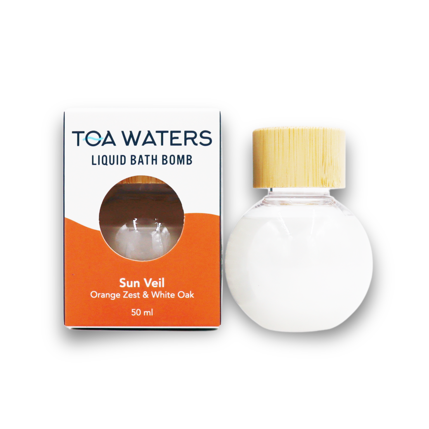 TOA Waters - Sun Veil Liquid Bath Bomb - Orange Zest and White Oak