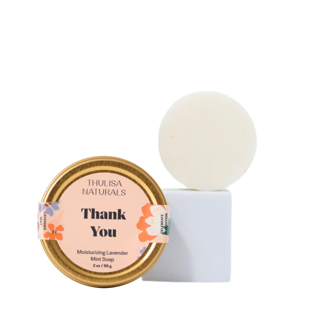 Thulisa Naturals - Shea Butter Hand + Body Travel Soap | Thank You