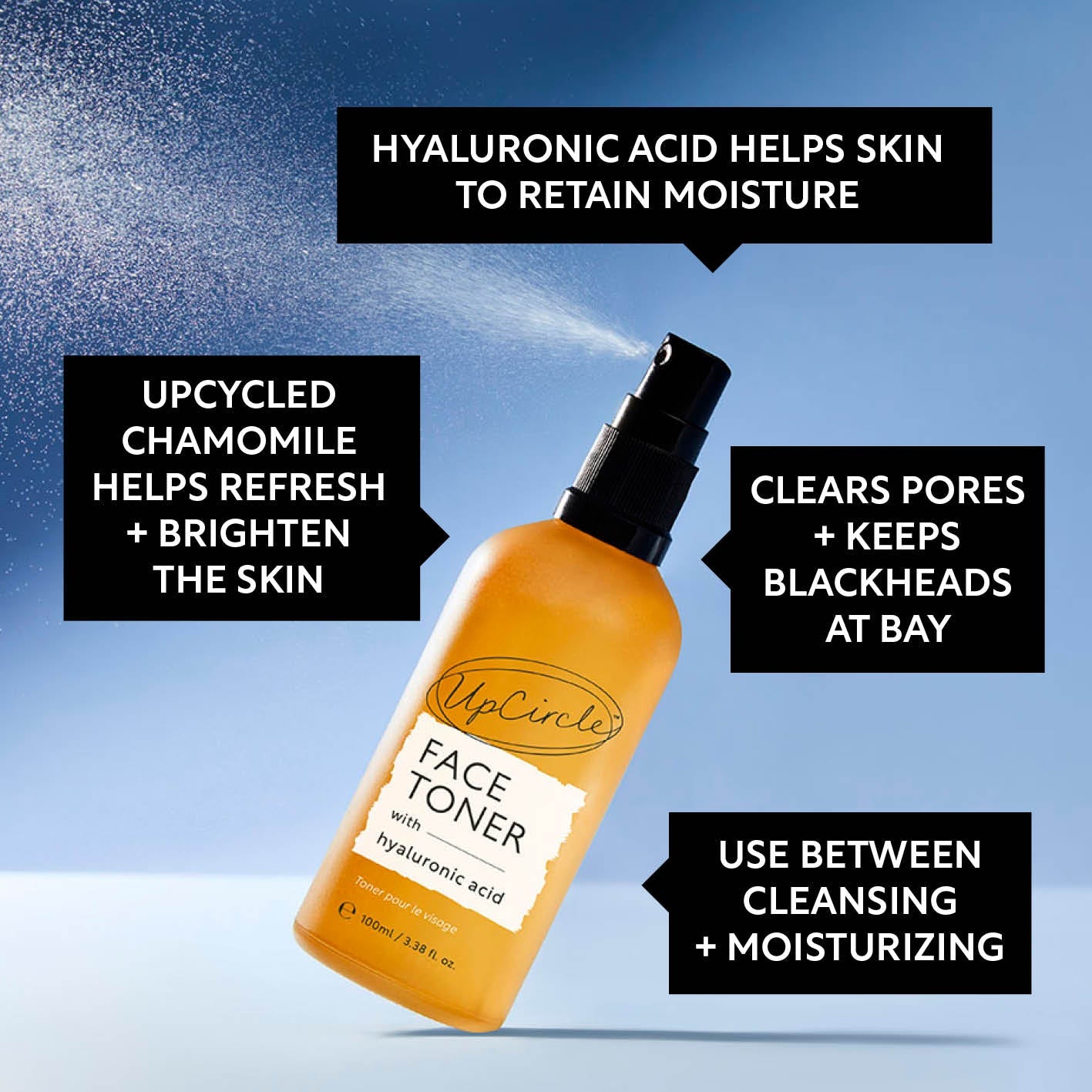 UpCircle - Face Toner with Hyaluronic Acid - Travel Size