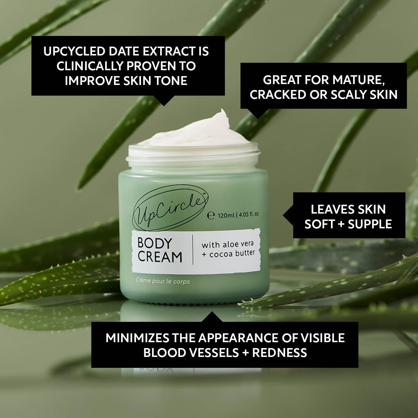 UpCircle - Natural Body Cream with Aloe Vera + Cocoa Butter