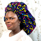 Duma Mbilli - 2XL Kente Silk Lined African Print Bonnet