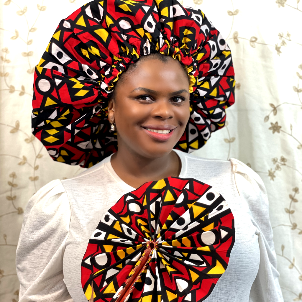 Duma Mbilli - 2XL Kente Silk Lined African Print Bonnet