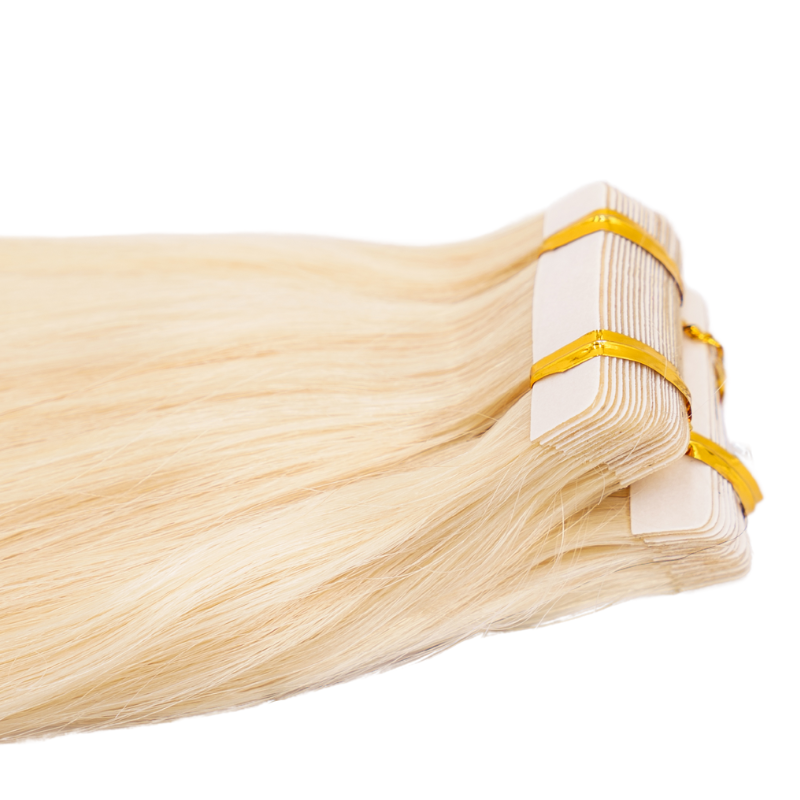 Private Label - Raw Blonde Straight 100% Human Hair Tape In Extensions