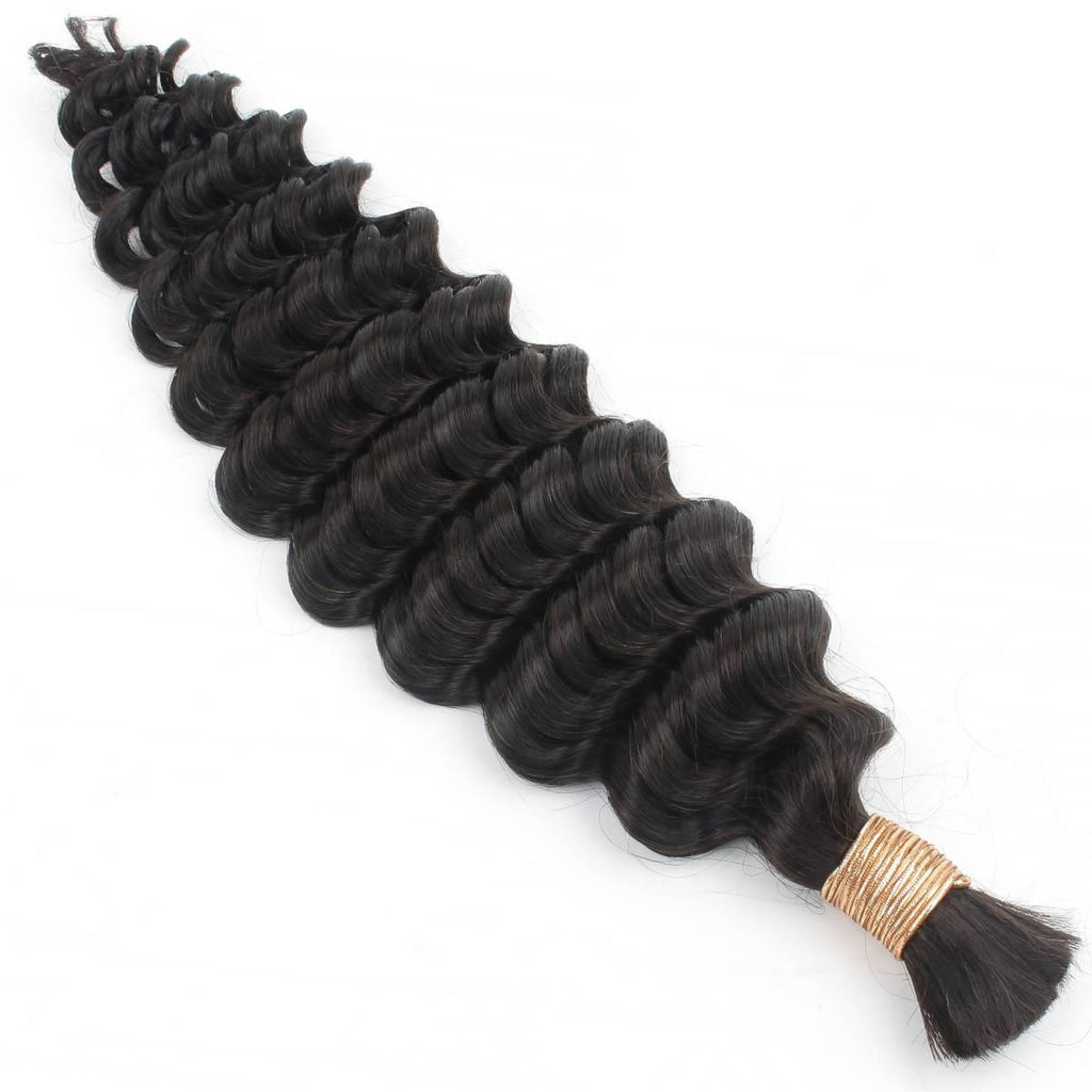 Private Label - Deep Wave Bulk 100% Human Braiding Hair
