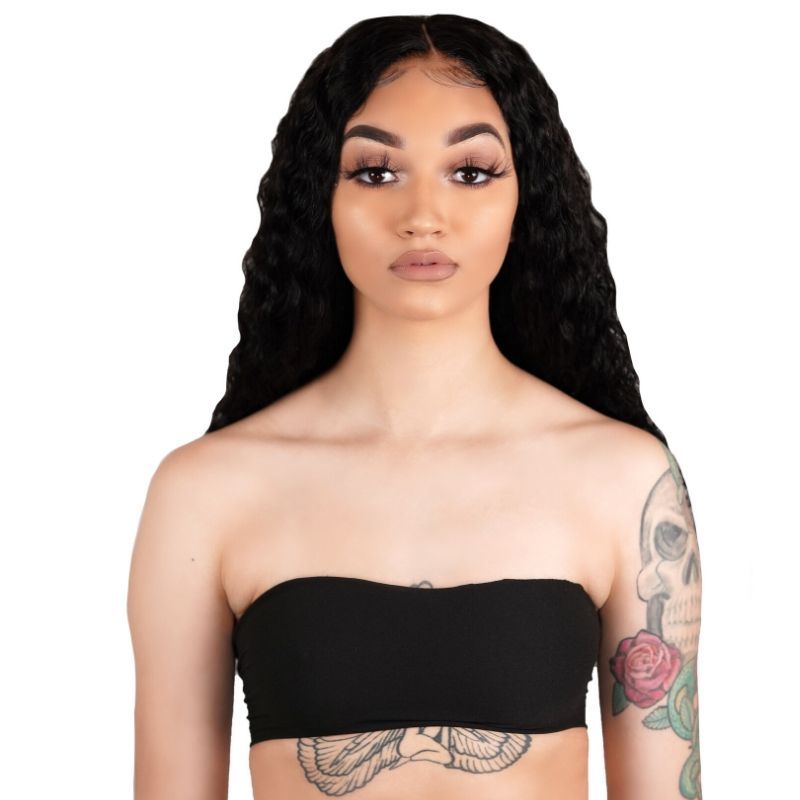 Private Label - Deep Wave 13x4 Transparent Lace Front Human Hair Wig