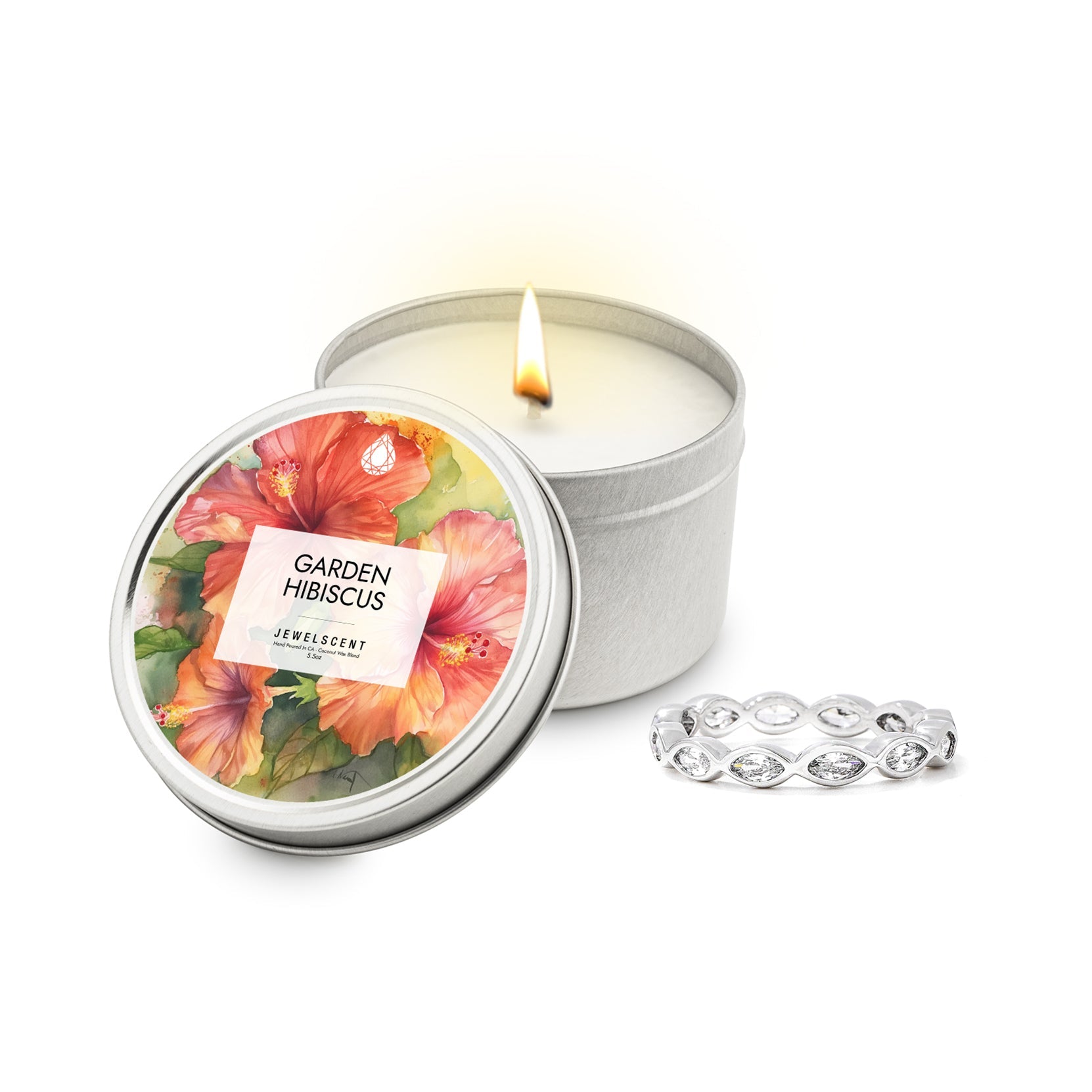 JewelScent - Garden Hibiscus 5.5oz Tin Jewelry Candle
