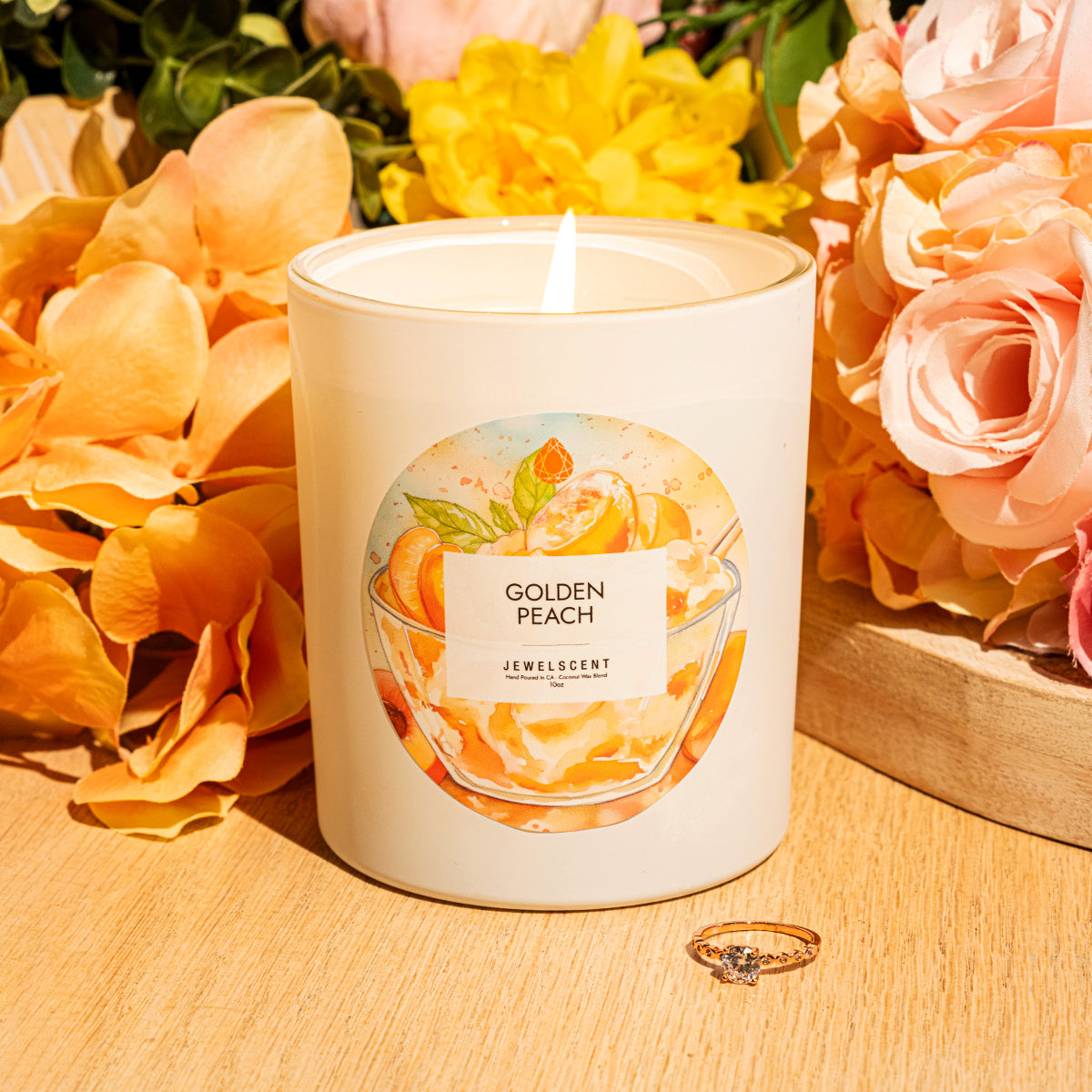 JewelScent - Golden Peach 10oz Signature Jewelry  Candle