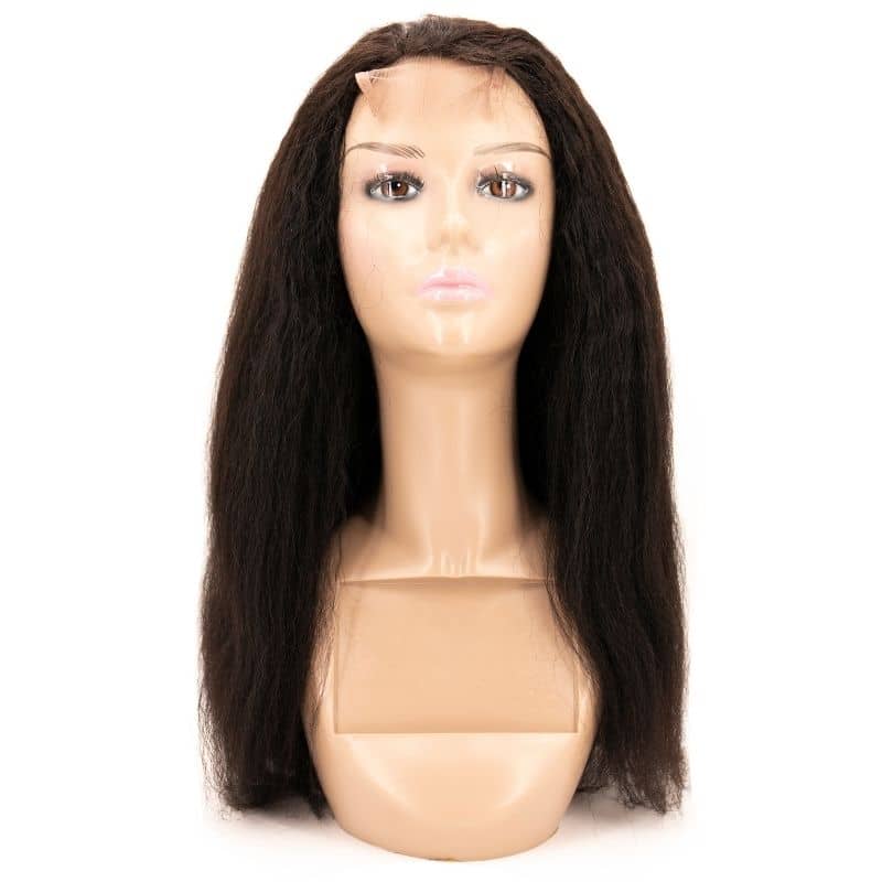 Private Label - Kinky Straight 4x4 Transparent Lace 100% Human Hair Closure Wig