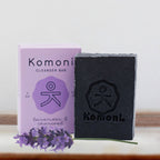 Komoni - Lavender Face & Body Cleanser Bar with Activated Charcoal