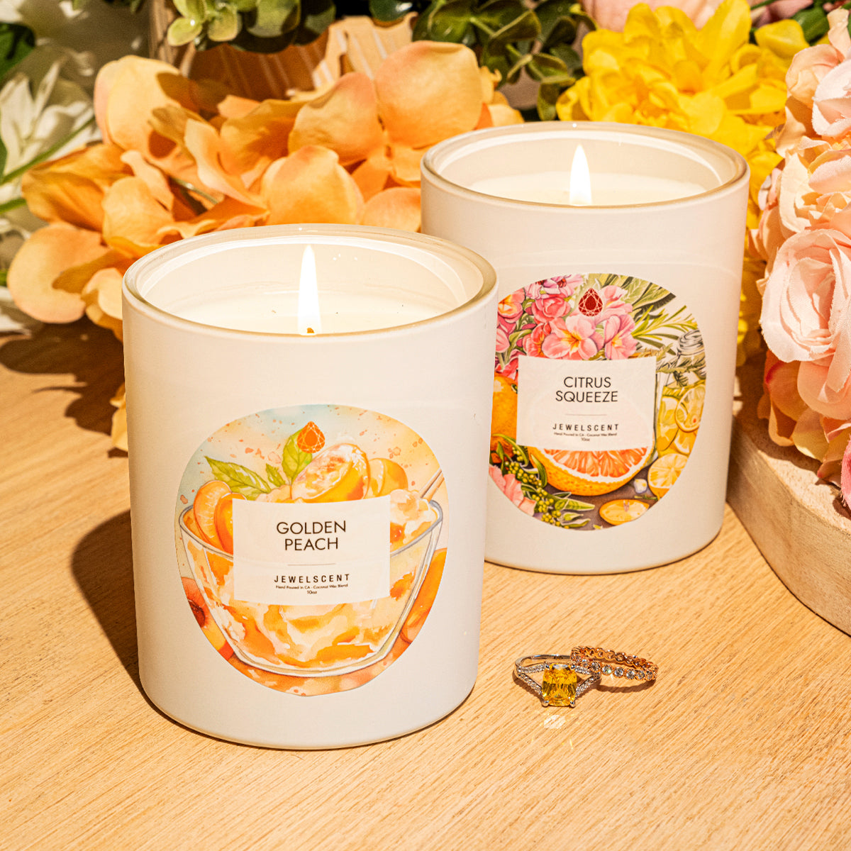 JewelScent - Golden Peach 10oz Signature Jewelry  Candle